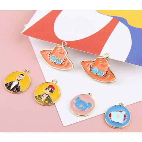10pcs Fun Animal Earrings for Women Kids Cute Pendant Bear Rabbit Fashion Girl Round Cartoon Earrings Diy Jewelry Accessories