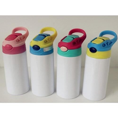 100pcs/Lot Sublimation Kids Bottle Sippy Cup Water Mug Straw Lid 12oz/350ml Conic Shape 304 Stainless Steel Insulated Vacuum