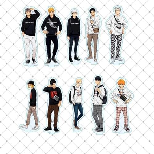 15cm Anime Haikyuu!! Acrylic Desk Stand Figures Models Volleyball Teenagers Figures Plate Holder Stand Model Plate Decor Gift