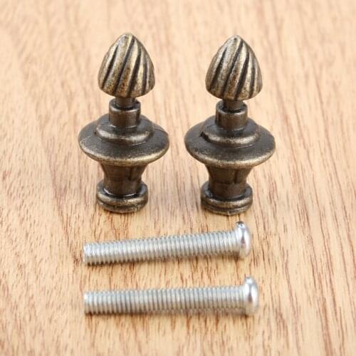 2pcs Vintage Jewelry Wood BoxPull Handle Knob Antique Furniture Handles for Door Cabinet Dresser Drawer Wardrobe with Screws