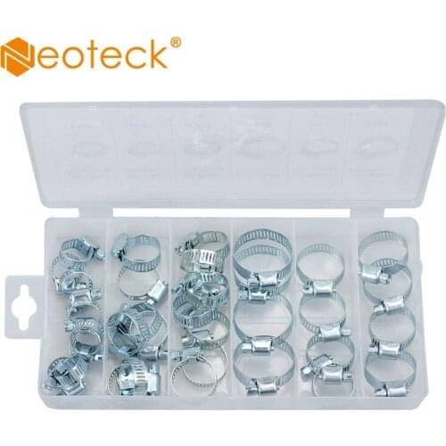 Neoteck 34PCS Stainless Steel 304 Single Ear Hose Clamps Assortment Kit
