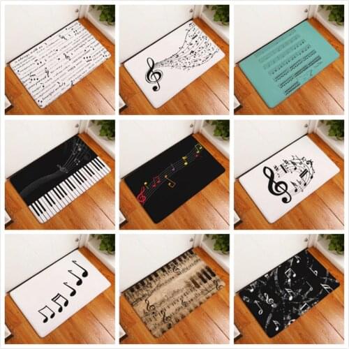 Piano Keyboard Music Note Carpet Memory Foam Rugs Flannel Carpet Rug Bathroom Doormat Clean Mat Area Rugs for Home Decoration