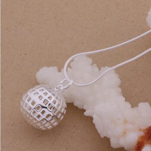 AN087 silver color stearling silver Necklace silver color fashion jewelry pendant Hollow ball /atfajkma aedaivka