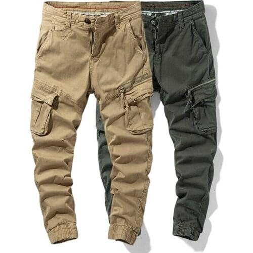 100% Cotton Cargo Pants Men 2020 Hip Hop Fashion Casual Track Trousers Male Streetwear Harajuku Sweatpants Multi Pocket Joggers