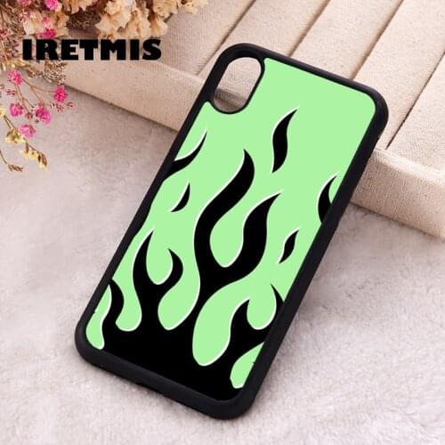 Iretmis 5 5S SE 2020 phone cover cases for iphone 6 6S 7 8 Plus X Xs Max XR 11 12 MINI Pro Soft Silicone TPU Neon Flames
