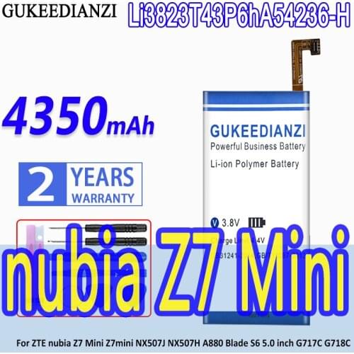 High Capacity GUKEEDIANZI Battery Li3823T43P6hA54236-H 4350mAh for ZTE Nubia Z7 mini NX507J Blade S6 Q5-T T630 Q5-C G717C G718C