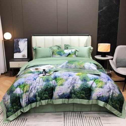 French Country Tree Autumn Leaves Vibrant Duvet Quilt Cover Silky Soft Cotton Bedding Set Queen King 4Pcs Bed Sheet 2Pillowcases