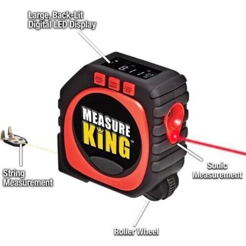 Measure king 3 in 1 Measuring Tape With Roll Cord Mode High Accuracy Laser Digital Tape High Impact Professional Measuring Tool