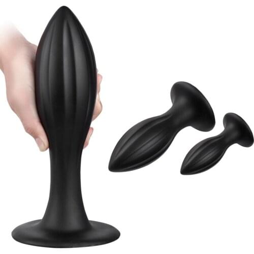 Cone Silicone Big Anal Plug with Suction Cup Prostate Anal Dilator Butt Plugs for Women Man Sex Mastubation Anal Sex Products