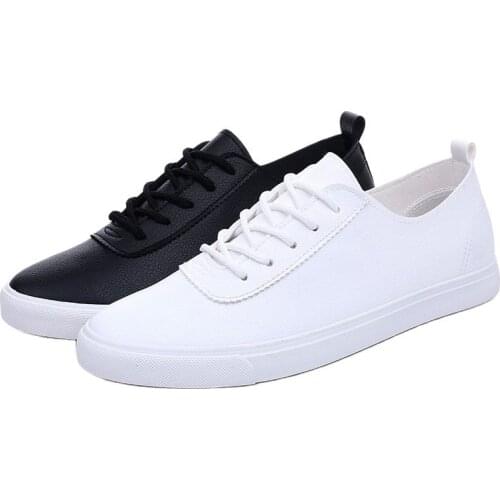 Dwayne Summer Casual Vulcanized Shoes Mens Small White Shoes PU Leather Couple Flats Lace-up Sneakers Men Shoeshot8