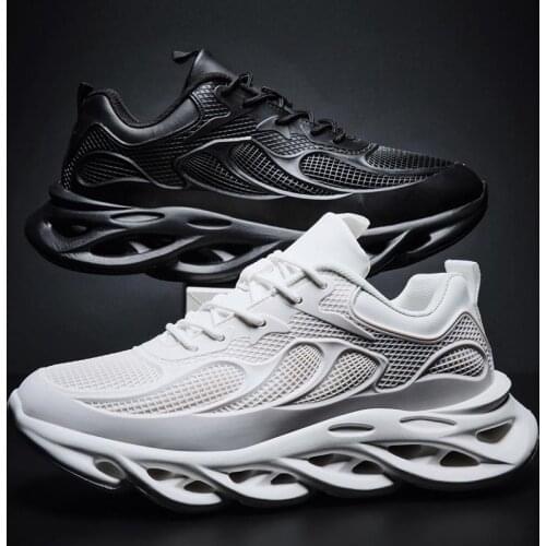 Large Size Breathable Lightweight Sneakers for Men Sport Shoes Male Running Shoes Man Sports Shoes Black White Jogging GMD-0602