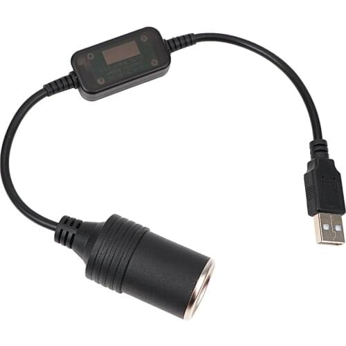 LEEPEE USB 5V To 12V Converter Adapter Wired Controller Car Cigarette Lighter Socket Plug Connector Adapter