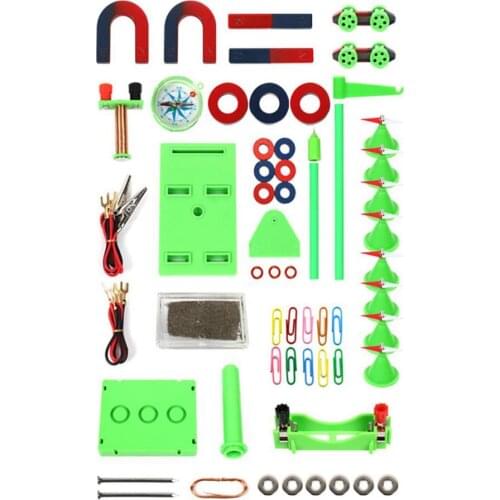 DIY Magnet Bar Ring Horseshoe Car Compass Kids Science Experiment Tool with Box