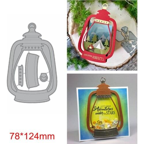 Metal Cutting Dies Retro Oil Lamp Shape Hangable Tray Frame 2019 New Dies Scrapbooking Craft Hot Selling Making Cards Paper DIY