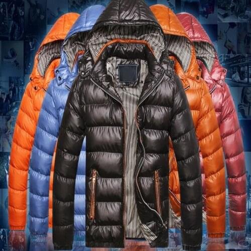 Russia Hot Winter Jackets Men Glossy Parkas Men Padded Coats Thick Windbreaken Cotton Solid Outwear Fashion Parkas Men