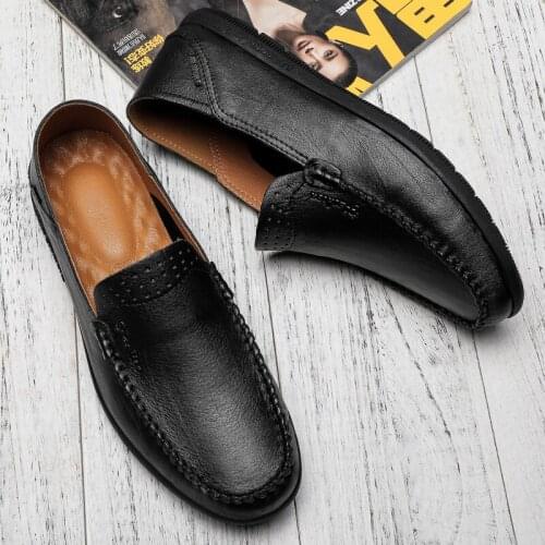 Sapatos Casual Shoes For Men Casual Soulier Homme Leather Zapatos Hombre Spring Fashion Casuales Leisure Shose 2020 Black