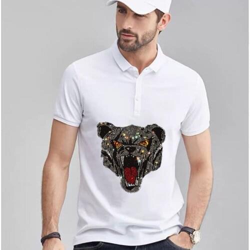 Spring And Summer New Hot Diamond Style Classic Design Polo Black Popular All-Match Sweatshirt Oversized T-Shirt