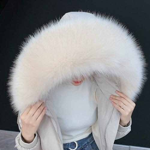 80cm Extra Large Faux Fox Fur Collar Decoration Winter Parka Coat Hood Fur Decor Diy Fake Fur Coat Soft Fur Collar Fur Scarves