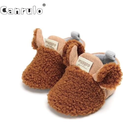 Autumn Winter Newborn Baby Shoes Toddler Girl Boy Crawling Lamb Slippers Prewalker Trainers Fur Animal Ears First Walker Shoes