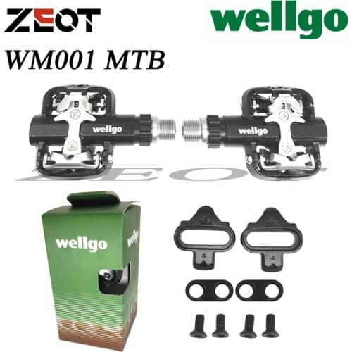 Wellgo WM001 Aluminum Alloy MTB Pedal For Mountain Bike Sealed Bearing Ultralight SPD Compatible Bicycle Self-Holding Pedals