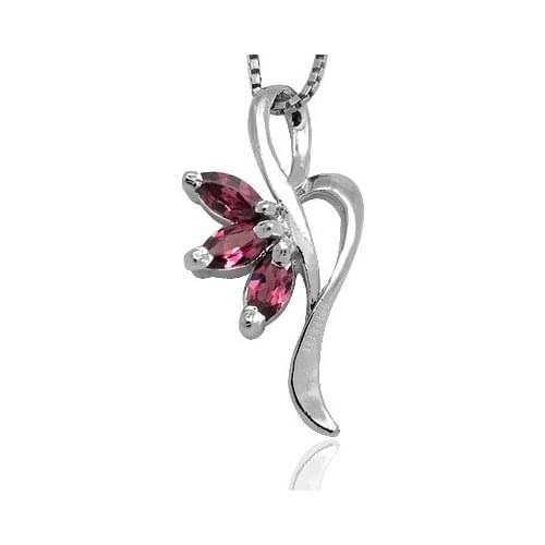 CoLife Jewelry Fashion Gemstone Pendant for Girl 2mm*4mm Natural Garnet Pendant 925 Silver Garnet Necklace Pendant