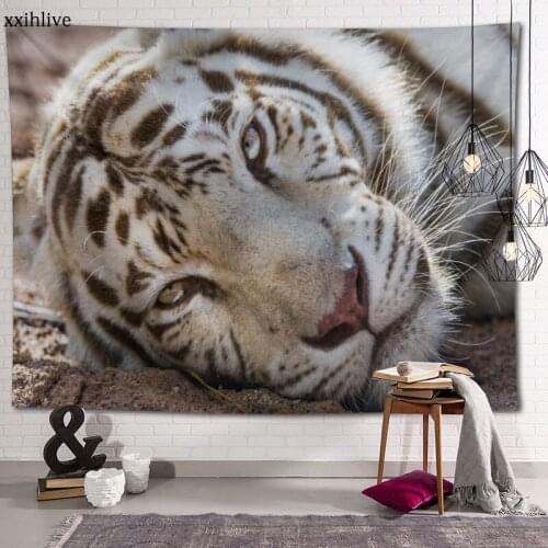 Customized Animal Tiger Hanging Fabric Background Wall Covering Home Decoration Blanket Tapestry Bedroom,Living Room Wall Decor