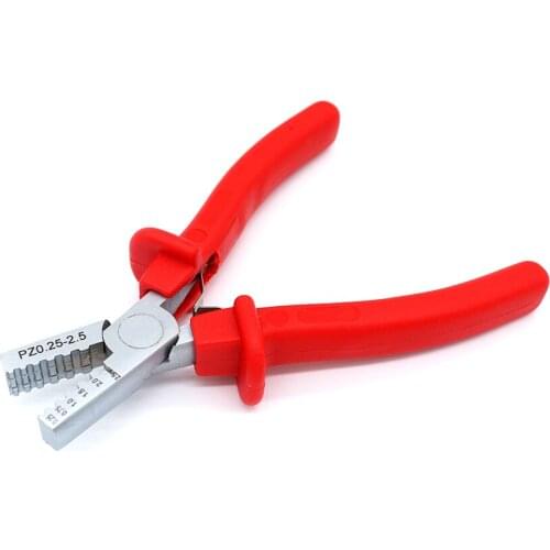 Pz 0.25-2.5 germany style small crimping pliers for insulated and non-insulated ferrules terminals clamp hand tools pz1.5-6