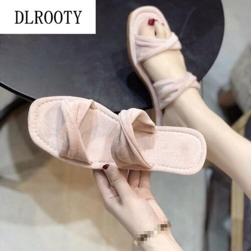 Women Slippers Sandals Flip Flops Flats New Summer Fashion Slip On Breathable Non-slip Woman Slides Solid Casual Female
