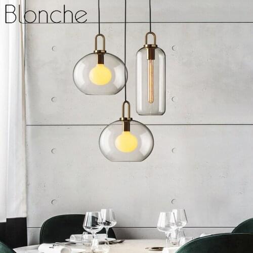 Nordic Frosted Glass Pendant Light Modern Restaurant Bar Creative Personality Coffee Shop Bar Simple Light Luxury Chandelier