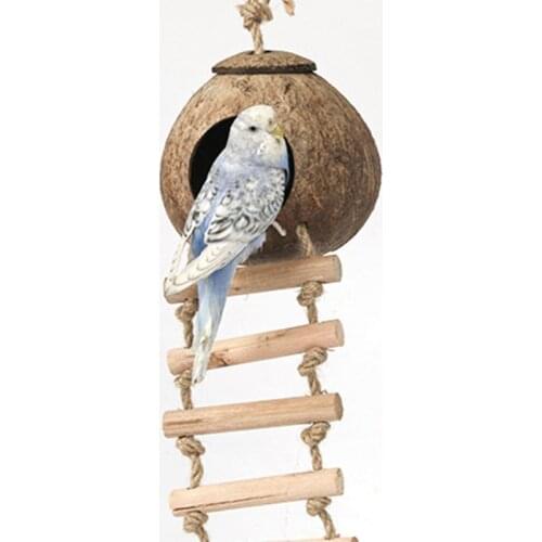 Coconut Shell Bird House Tiger Skin Pearl Bird Parrot Nest Nest Warm Anti-bite Bird Nest J6PC