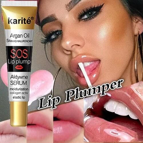 SOS Lip Plumper Gloss Extreme Lip Gloss Enhancer Booster Bigger Lips Karite Lip Maximizer Reduce Lip Fine Lines Lip Plumper Oil
