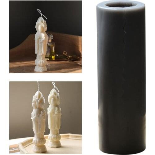 Handmade Three-faced Buddha Shaped Candle Mold Candle Making Soy Wax Mould