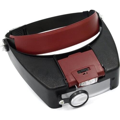 Headband Loupe Microscope Helmet Magnifier eyewear Glass Magnifying Glasses Lupas Con LED light Reading watch Repair magnifier