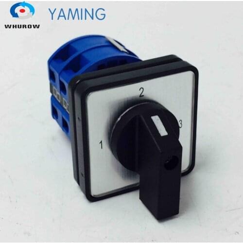 Yaming electric YMW26-25/2(S17818) 25A 2 poles 3 position control motor circuit Universal changeover rotary knob cam switch