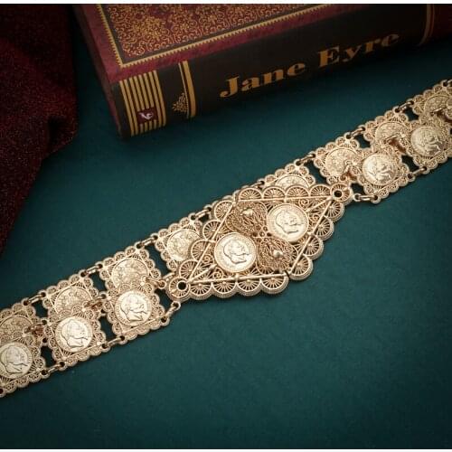 Gold Waist Chain Hollowed-out Design Jewelry Chain Fashion Belly Chain Designer Jewelry Napoleon Coin Wedding Belts