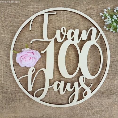 1 Pcs Baby Shower Favors 100 Days Birthday Banquet Wood Acrylic Custom Made Logo Cake Molds Gender Reveal Home Decor