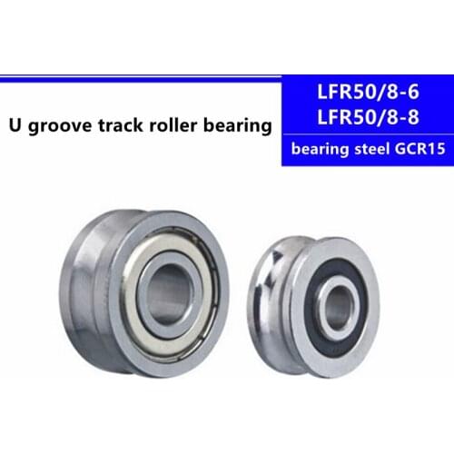 10pcs 8*24*11mm LFR50-8-6KDD LFR50-8-6NPP LFR50-8-8KDD LFR50-8-8NPP U groove pulley track guide roller bearing 6mm 8mm shaft