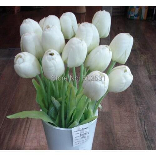 10pcs/lot Grade PU tulips artificial flowers wedding bride holding flowers home decoration wedding decoration flowers 6 colors