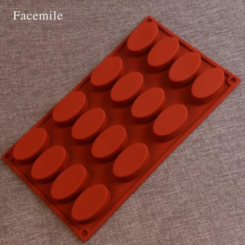 16-Cavity Oval Silicone Soap Mold Cake Bread Cupcake Cheesecake Cornbread Muffin Brownie Chocolate Baking Mould Pastry Tools