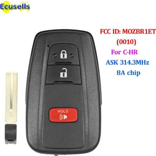 2+1/3 button smart remote key fob ASK 314.3MHz with 8A chip MOZBR1ET FCC ID:BRIET-0010-US suit for Toyota C-HR 2018 2019