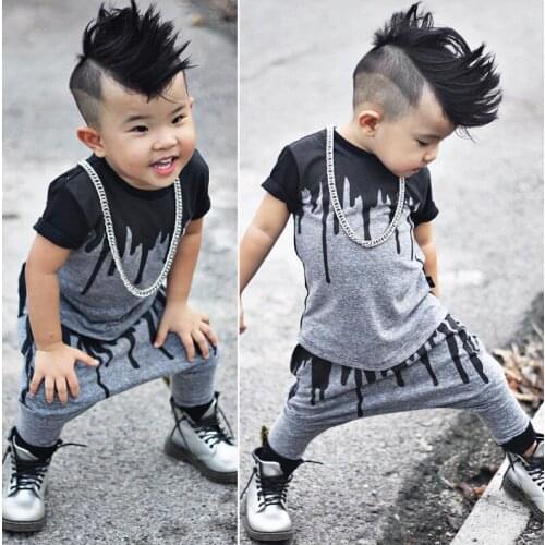 2pcs Newborn Toddler Infant Kids Baby Boy Clothes T-shirt Tops Short Sleeve + Pants Long Fashion Outfits Set Kids Boy 0-4Y