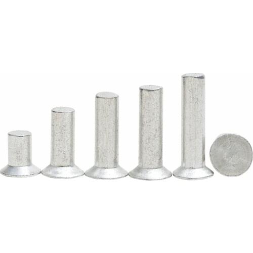 100PCS/LOT GB827 M4*6 8 10 12 16 20MM Diameter 4MM Aluminum Countersunk Head Solid Rivets