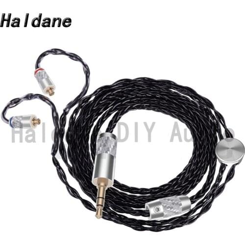 Haldane HIFI 3.5/2.5/4.4 Balanced（Soft Black 1.2m）7nOCC Silver Plated Headphone Upgrade Cable MMCX Connector Headphone Plug