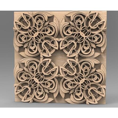 Decor panel flower 3D model for cnc 3D carved figure sculpture machine in STL file 3D furniture decoration Decor