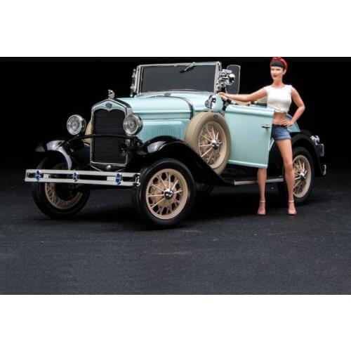 Resin Girl Dolls Model 1/18 Car Scene Simulation Static Vintage Mini Model Collection Display Vehicle Accessories Doll Toy parts