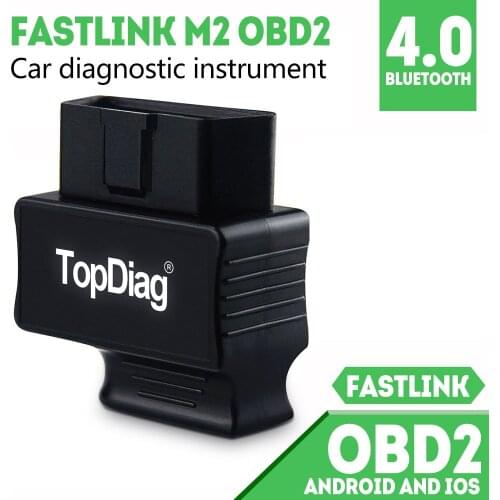 TopDiag Faslink M2 Diagnostic Bluetooth 4.0 OBD2 Scanner Engine Code Reader Smog Check Freeze Frame MIL Status Diagnostic Tool