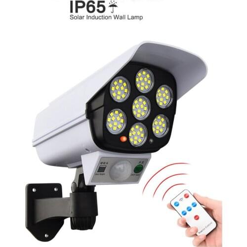 Remote solar fake monitor dummy camera Light Outdoor powered Lamp PIR Motion Sensor Street wall porch Path Sunlight for Garden g