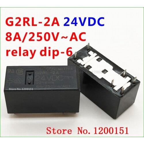 G2RL-2A 12VDC 24VDC 8A/250V~AC relay dip-6