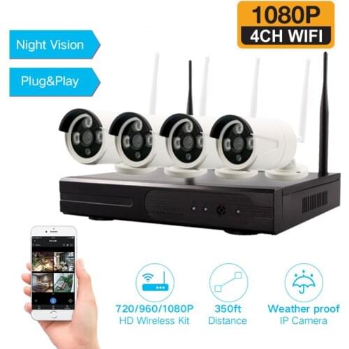 Video Surveillance DVR Kit 4CH 1080P HD Security CCTV Camera System Outdoor 4pcs 2MP Bullet Camera set IR Night Vision DVR Kit