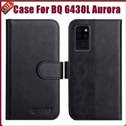 Hot! BQ 6430L Aurora Case 6.4" Fashion 6 Colors Flip Soft Leather Wallet Protective Cover For BQ 6430L Aurora Case Phone Bag